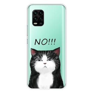 For Xiaomi Mi 10 Lite 5G Shockproof Painted Transparent TPU Protective Case(No Cat)