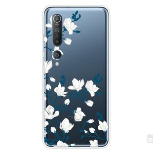 For Xiaomi Mi 10 Pro 5G Shockproof Painted Transparent TPU Protective Case(Magnolia Flower)