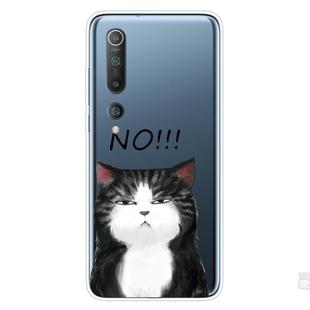 For Xiaomi Mi 10 Pro 5G Shockproof Painted Transparent TPU Protective Case(No Cat)
