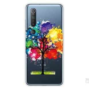 For Xiaomi Mi 10 Pro 5G Shockproof Painted Transparent TPU Protective Case(Oil Painting Tree)