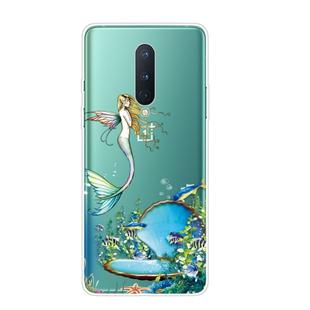 For OnePlus 8 Shockproof Painted Transparent TPU Protective Case(Mermaid)