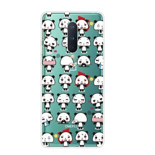 For OnePlus 8 Shockproof Painted Transparent TPU Protective Case(Mini Panda)