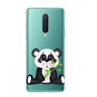 For OnePlus 8 Shockproof Painted Transparent TPU Protective Case(Bamboo Panda)