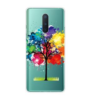 For OnePlus 8 Shockproof Painted Transparent TPU Protective Case(Oil Painting Tree)