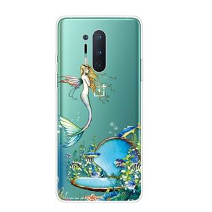 For OnePlus 8 Pro Shockproof Painted Transparent TPU Protective Case(Mermaid)
