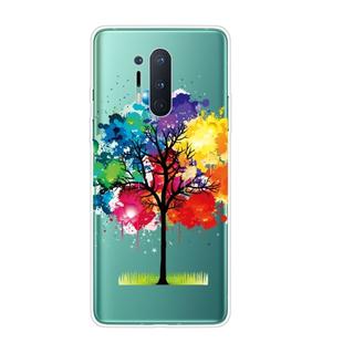 For OnePlus 8 Pro Shockproof Painted Transparent TPU Protective Case(Oil Painting Tree)