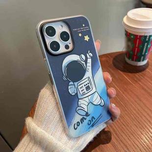 For iPhone 14 IMD Pattern TPU Phone Case(Dark Blue Astronaut)