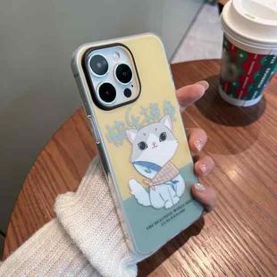 For iPhone 14 Plus IMD Pattern TPU Phone Case(Yellow Lazy Cat)