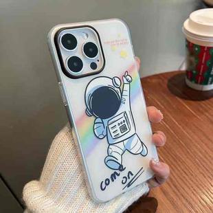 For iPhone 14 Pro IMD Pattern TPU Phone Case(White Astronaut)