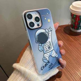 For iPhone 14 Pro Max IMD Pattern TPU Phone Case(Sky Blue Astronaut)