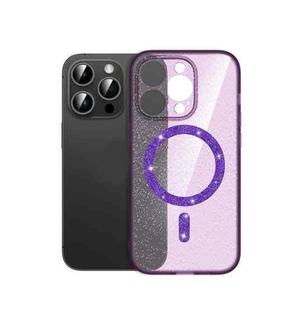 For iPhone 14 Pro Magsafe Glitter Shockproof Phone Case(Purple)
