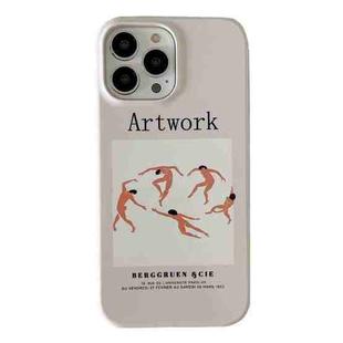 For iPhone 14 2 in 1 Detachable Painted Pattern Phone Case(White Dancing)