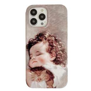For iPhone 12 Pro Max 2 in 1 Detachable Painted Pattern Phone Case(Sleeping Girl)