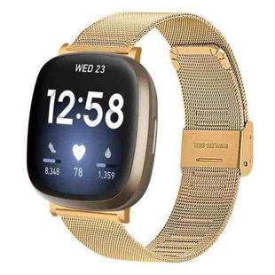 For Fitbit Versa 4 / Sense 2 Milan Buckle Metal Watch Band(Gold)