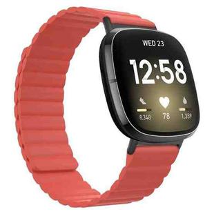 For Fitbit Versa 3 / Sense Universal Magnetic Silicone Watch Band(Red)