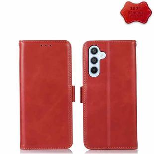 For Samsung Galaxy A54 5G Crazy Horse Top Layer Cowhide Leather Phone Case(Red)