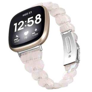 For Fitbit Versa 3 / Sense Universal Rhombus Resin Watch Band(Shell White)