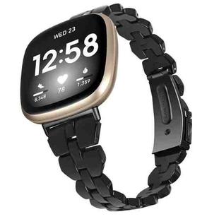 For Fitbit Versa 4 / Sense 2 Universal Rhombus Resin Watch Band(Black)