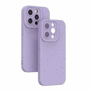 For iPhone 14 Pro Wheat Straw Degradable Phone Case(Purple)