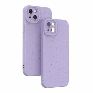 For iPhone 13 Wheat Straw Degradable Phone Case(Purple)
