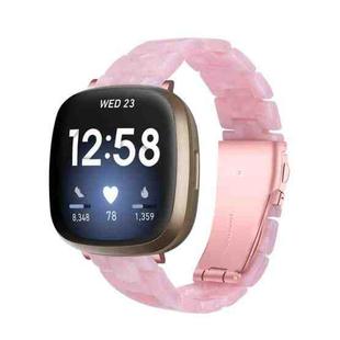 For Fitbit Versa 3 / Sense Universal Resin Watch Band(Pearl Pink)