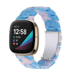 For Fitbit Versa 3 / Sense Universal Resin Watch Band(Blue Pink)