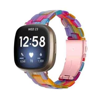 For Fitbit Versa 3 / Sense Universal Resin Watch Band(Rainbow)