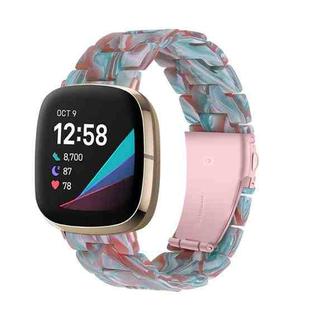 For Fitbit Versa 3 / Sense Universal Resin Watch Band(Emerald Red)