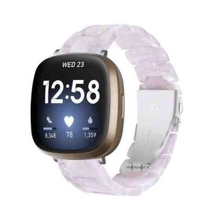 For Fitbit Versa 3 / Sense Universal Resin Watch Band(Shiny White)