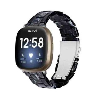 For Fitbit Versa 3 / Sense Universal Resin Watch Band(Shiny Black)