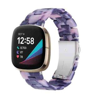 For Fitbit Versa 4 / Sense 2 Universal Resin Watch Band(Dark Black Pink)