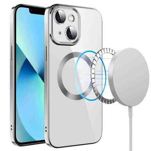 For iPhone 14 Electroplating MagSafe TPU Phone Case with Lens Film(Silver)