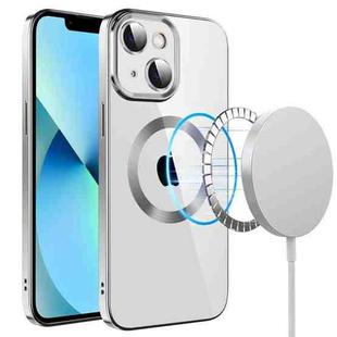 For iPhone 13 Electroplating MagSafe TPU Phone Case with Lens Film(Silver)