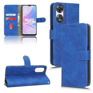 For OPPO A58 5G Skin Feel Magnetic Flip Leather Phone Case(Blue)