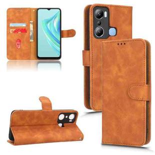 For Infinix Hot 20i Skin Feel Magnetic Flip Leather Phone Case(Brown)