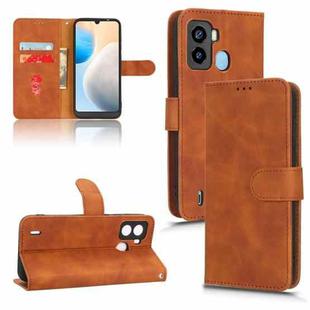 For Tecno Pop 6 Skin Feel Magnetic Flip Leather Phone Case(Brown)