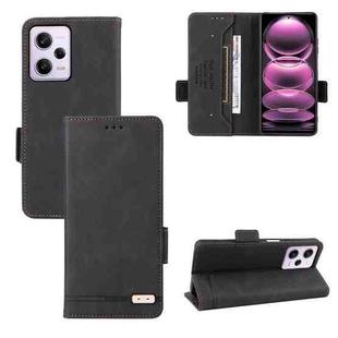 For Xiaomi Redmi Note 12 Pro 5G China Magnetic Clasp Flip Leather Phone Case(Black)