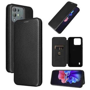For Blackview A55 Pro Carbon Fiber Texture Horizontal Flip PU Phone Case(Black)