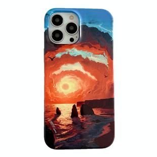 For iPhone 13 Pro 2 in 1 Detachable Oil Painting Sea Pattern Phone Case(Red)