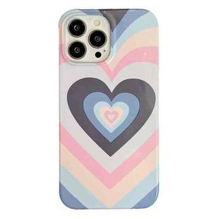 For iPhone 14 Pro Max 2 in 1 Detachable Love Pattern Phone Case(Blue Pink)