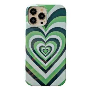 For iPhone 14 2 in 1 Detachable Love Pattern Phone Case(Green)