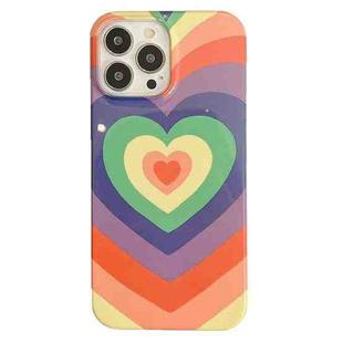 For iPhone 13 Pro Max 2 in 1 Detachable Love Pattern Phone Case(Rainbow)