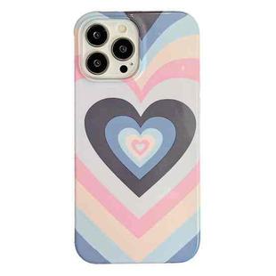 For iPhone 13 Pro Max 2 in 1 Detachable Love Pattern Phone Case(Blue Pink)
