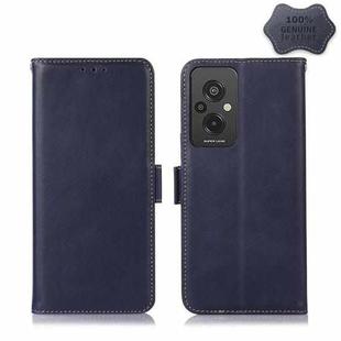 For Xiaomi Redmi 11 Prime 4G Magnetic Crazy Horse Texture Genuine Leather RFID Phone Case(Blue)