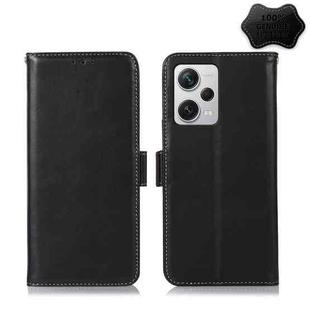 For Xiaomi Redmi Note 12 Pro+ China Magnetic Crazy Horse Texture Genuine Leather RFID Phone Case(Black)