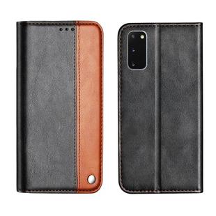 For Galaxy S20 Business Solid Color Stitching Horizontal Flip Leather Case with Holder & Card Slots(Brown)
