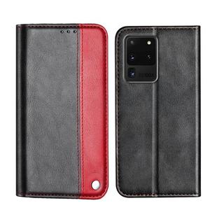 For Galaxy S20 Ultra Business Solid Color Stitching Horizontal Flip Leather Case with Holder & Card Slots(Red)