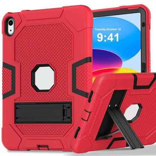 For iPad 10th Gen 10.9 2022 Contrast Color Robot Silicone + PC Tablet Protective Case(Red Black)