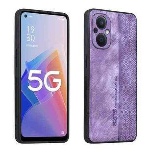AZNS 3D Embossed Skin Feel Phone Case for OPPO A96 5G / F21 Pro 5G / Reno7 Z 5G / Reno7 Lite / OnePlus Nord N20 5G(Purple)