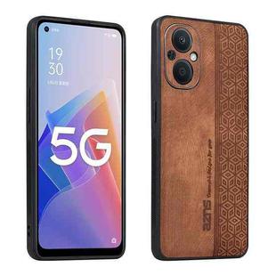 AZNS 3D Embossed Skin Feel Phone Case for OPPO A96 5G / F21 Pro 5G / Reno7 Z 5G / Reno7 Lite / OnePlus Nord N20 5G(Brown)